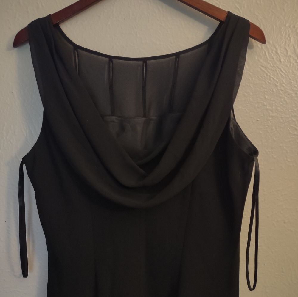 Evan-Picone Black Rhinestone Embellished Drape Back Dress Size 16 - Picture 5 of 16